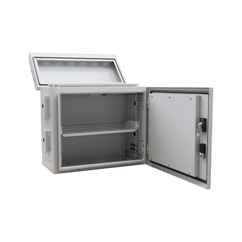 12U 19" 300mm Outdoor Mobese Pole-Mounted Rack Cabinet, Double-Walled